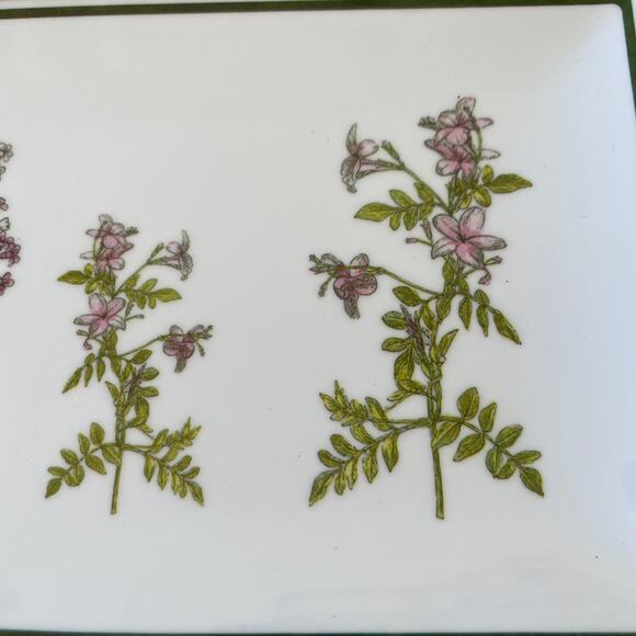 Shabby Chic Melamine Purple Floral Appetizer Dessert Plates 8x5 Set of 4 New - Picture 15 of 15